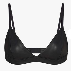 Skims Faux Leather Triangle Bra Size L NWT